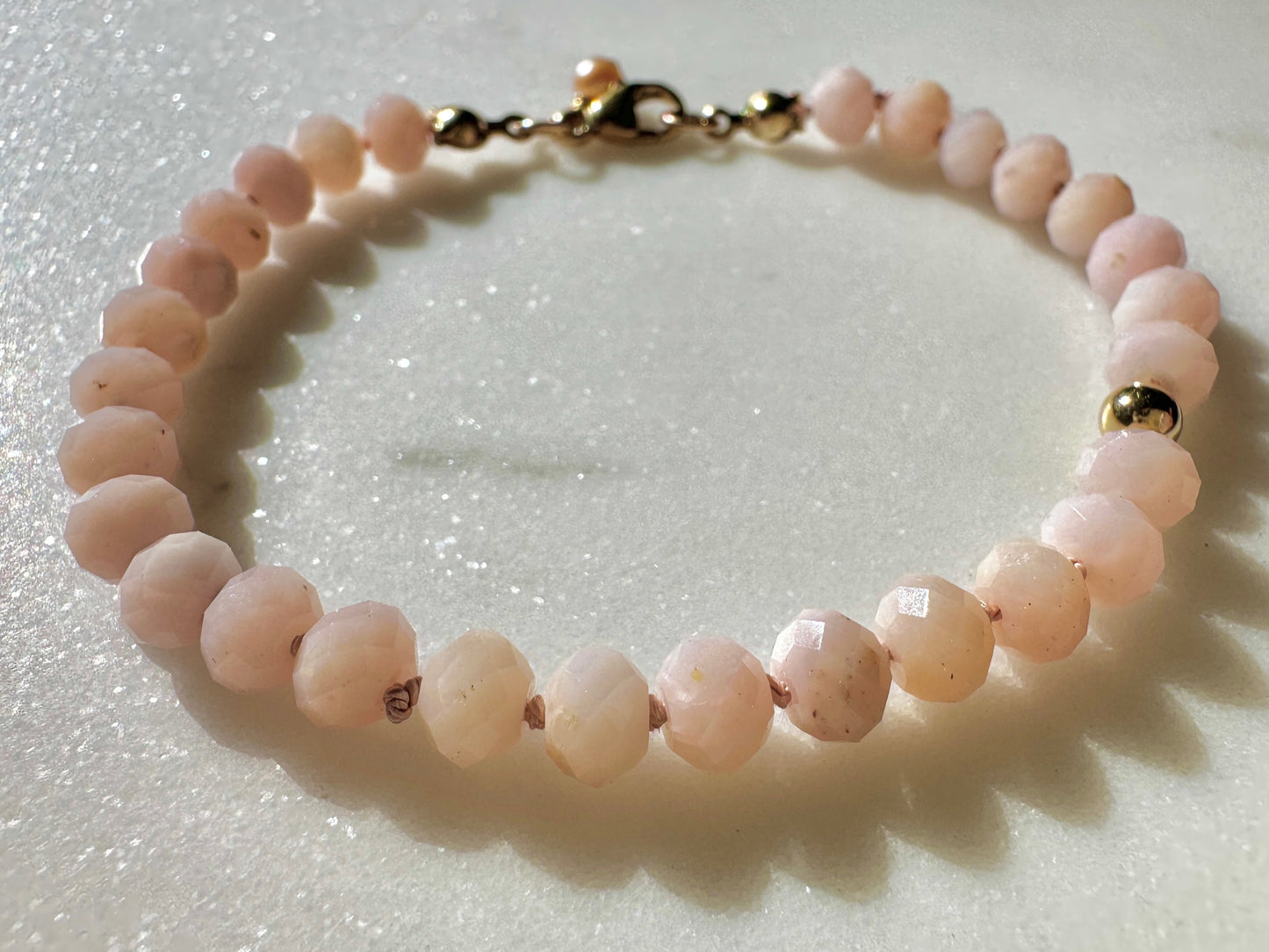 The Friendship Bracelet in Blush Pink Opal