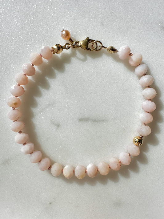 The Friendship Bracelet in Blush Pink Opal