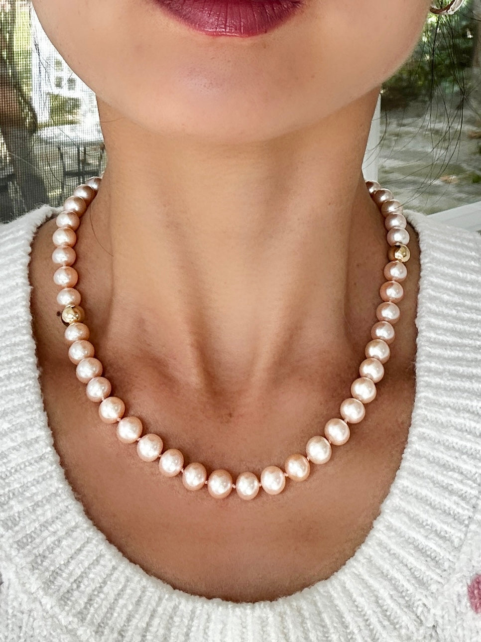 The Grace Necklace in Pink Pearl