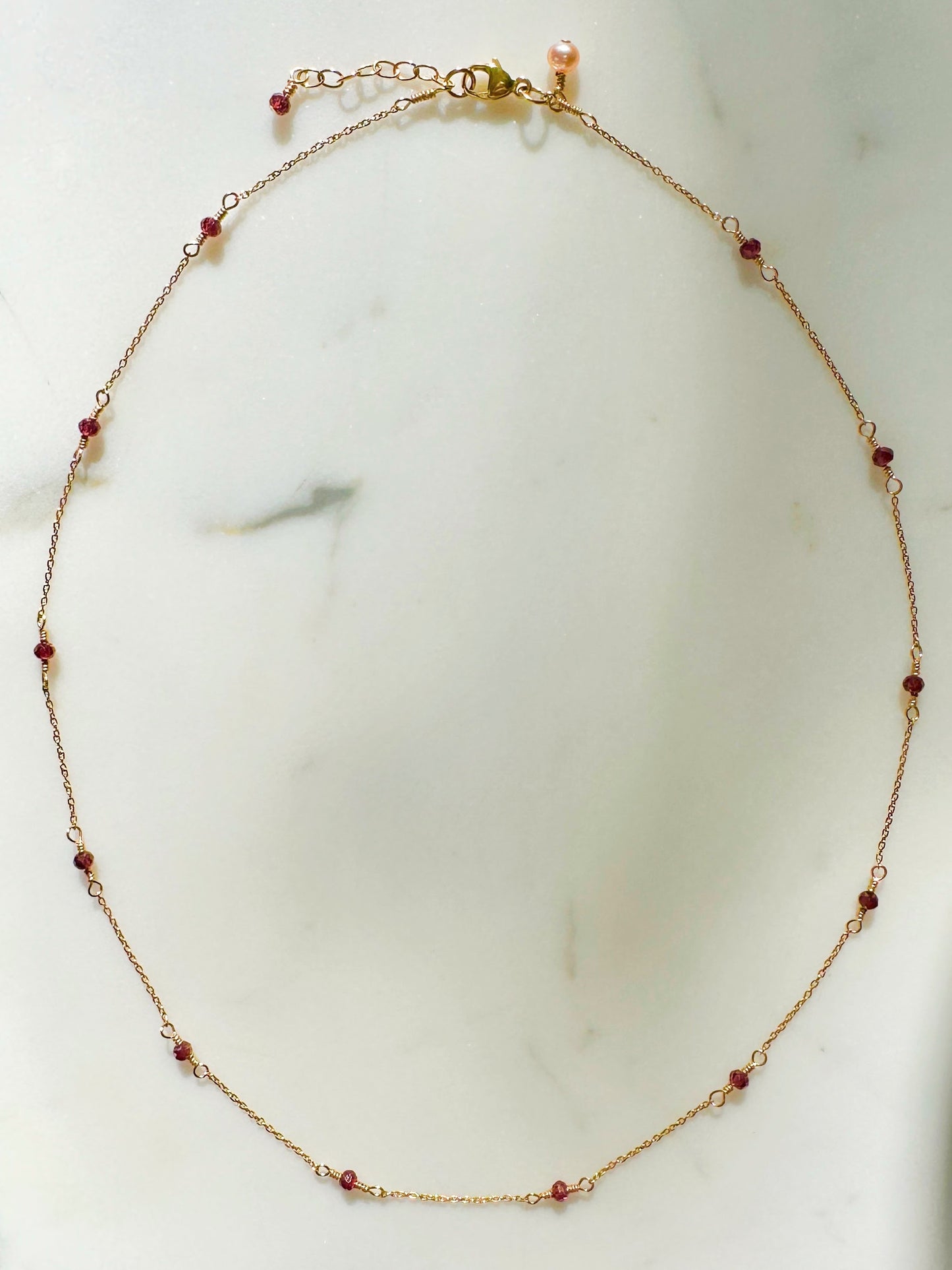 The Jacqueline Necklace in Red Garnet